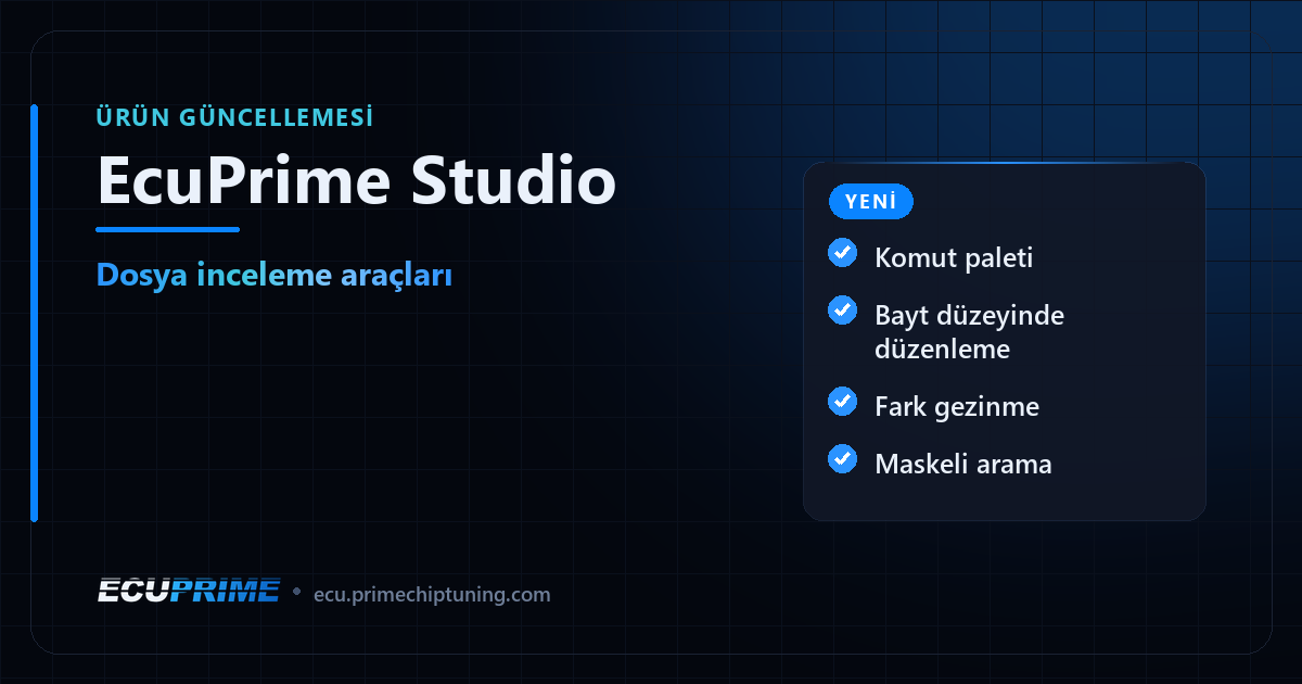 EcuPrime Studio: tarayıcıda ECU dosyası inceleme araçları