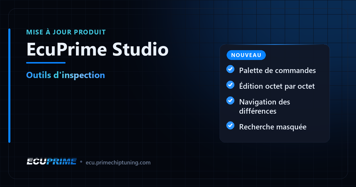 EcuPrime Studio : outils d'inspection de fichier ECU dans le navigateur