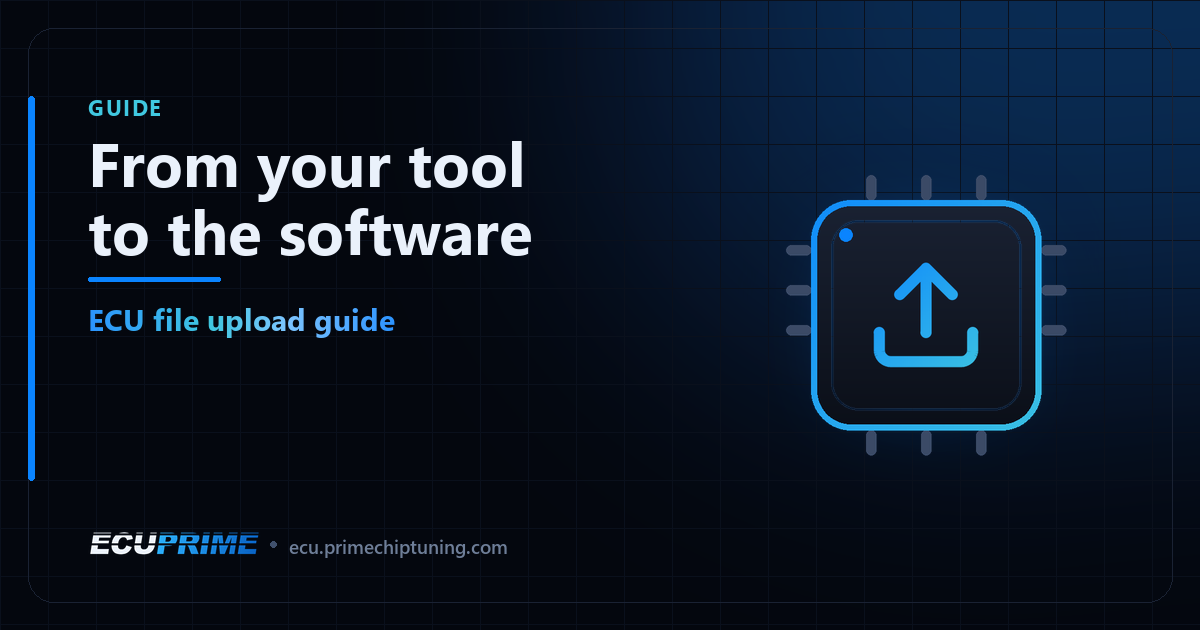 Guide cover: uploading an ECU file read with a reading tool to the browser-based software